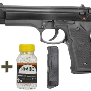 Pistola De Airsoft Beretta M92 Spring Cal 6.0 KWC + BBS + Speed Loader