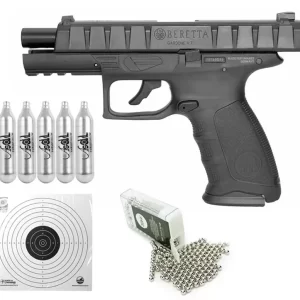 Pistola De Pressão Co2 Beretta APX Blowback Full Metal 4,5mm + CO2 + Alvos + Esferas