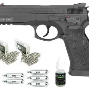 Pistola De Pressão Gás CO2 CZ 75 SP-01 Shadow 4,5mm 2,4j Asg + Co2 + Bbs Aço + Óleo de Silicone