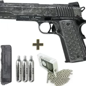 Pistola de Pressão CO2 Sig Sauer 1911 Blowback WE Full Metal 4.5mm Licenciada + Co2 + BBs + Speed Loader