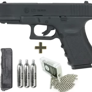 Pistola de Pressão Glock G11 Rossi 4.5mm G19 NBB + Co2 + BBs + Speed Loader