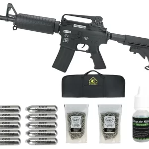 Rifle de Pressão CO2 FN Herstal M4-05 Full Metal 4.5mm – Cybergun + Co2 + Óleo de silicone + Esferas + Capa