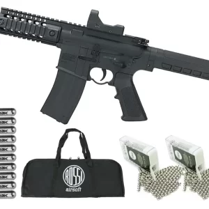 Rifle de Pressão CO2 M4 MPW A4-P Full Auto Blowback 4,5 + Co2 + BBS + Capa